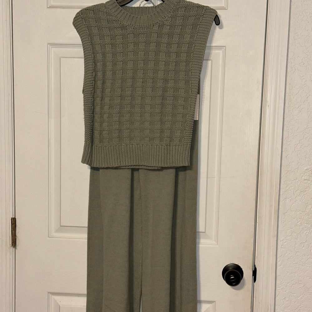 Sincerely Jules Sage Green Knit Two Piece Set